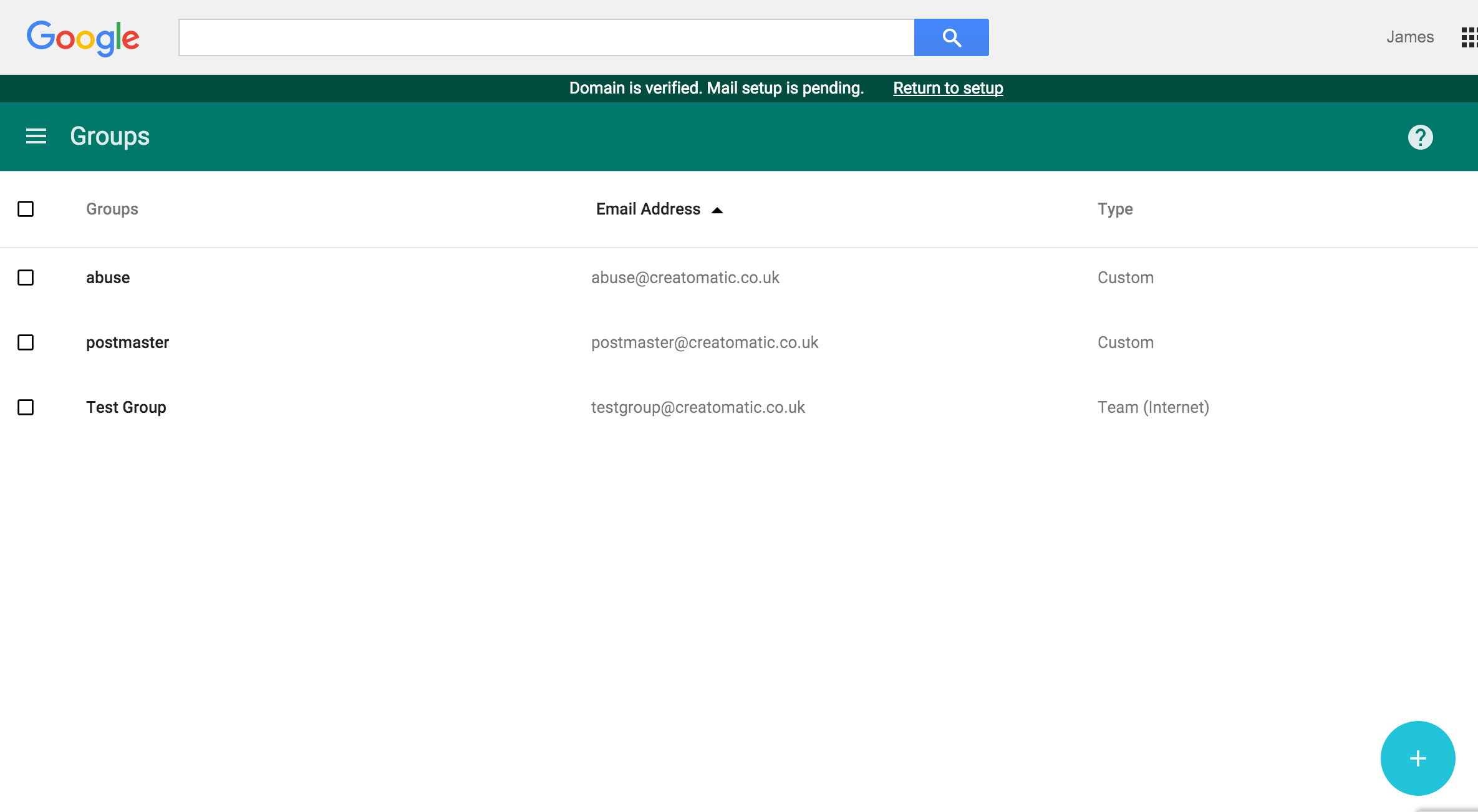 Google Apps adding a new Group