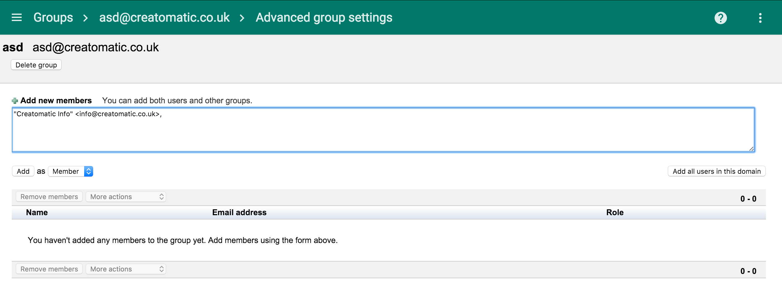 Adding users to your Group in Google Apps