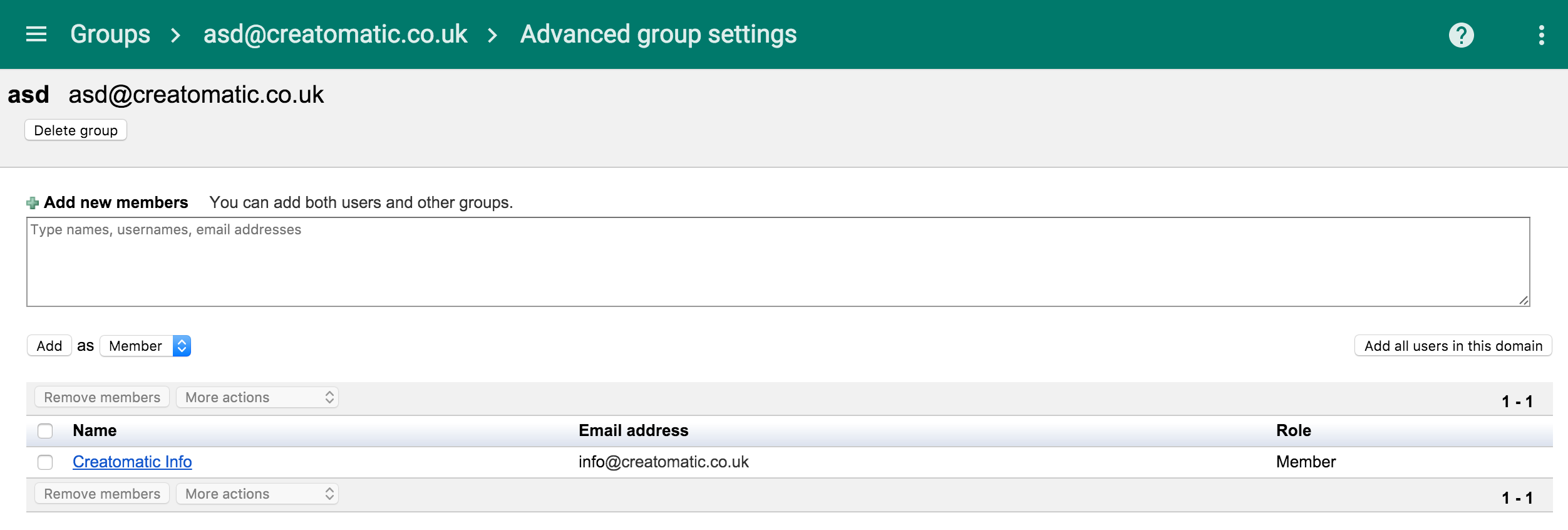 Adding members to Google Apps group